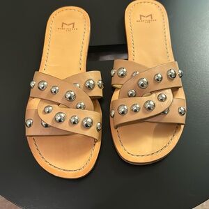 Marc Fisher Beige Studded Sandals Size 7